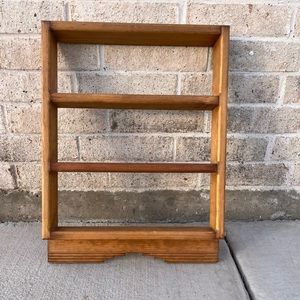 Southwestern Aztec Style Wall Mount Brown Wood Floating Shelf Boho